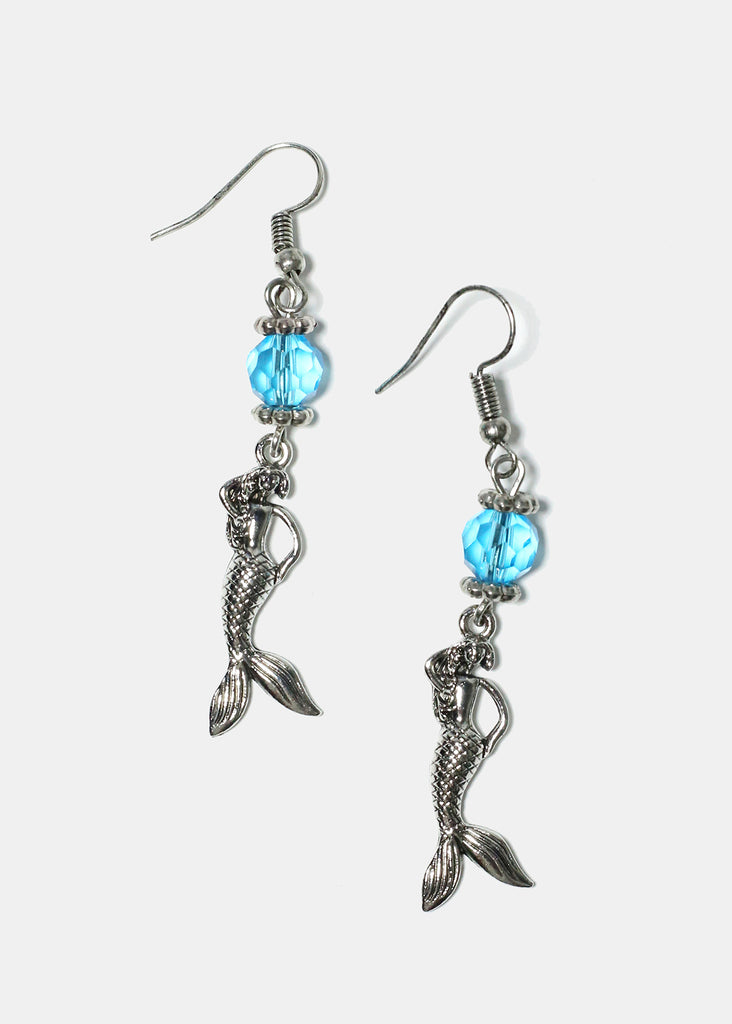 Mermaid Earrings Silver Blue JEWELRY - Shop Miss A