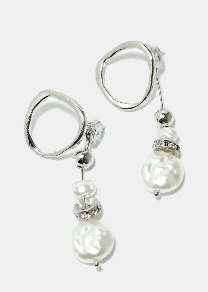 Simple Pearl Earrings Silver ACCESSORIES - Shop Miss A