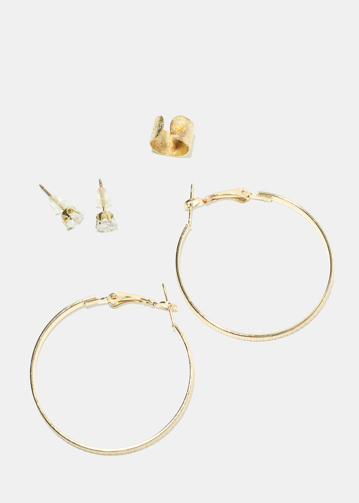 Stud, Hoop & Cuff Earrings Gold JEWELRY - Shop Miss A