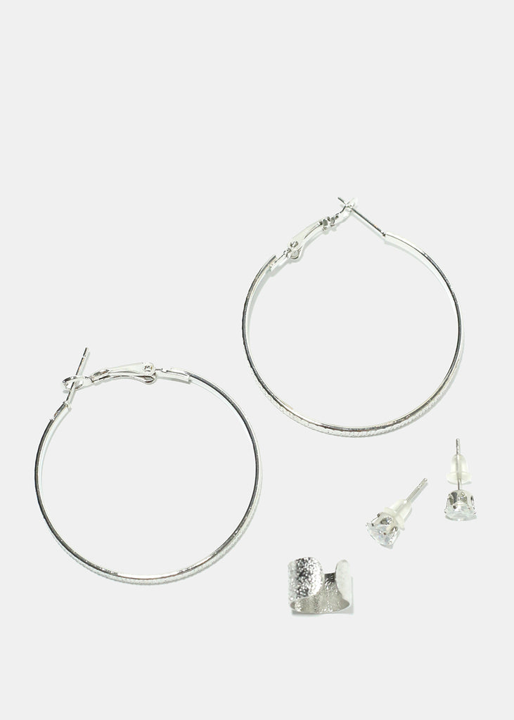 Stud, Hoop & Cuff Earrings Silver JEWELRY - Shop Miss A