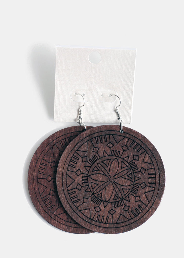 Large Circle Wooden Earrings D. Brown JEWELRY - Shop Miss A
