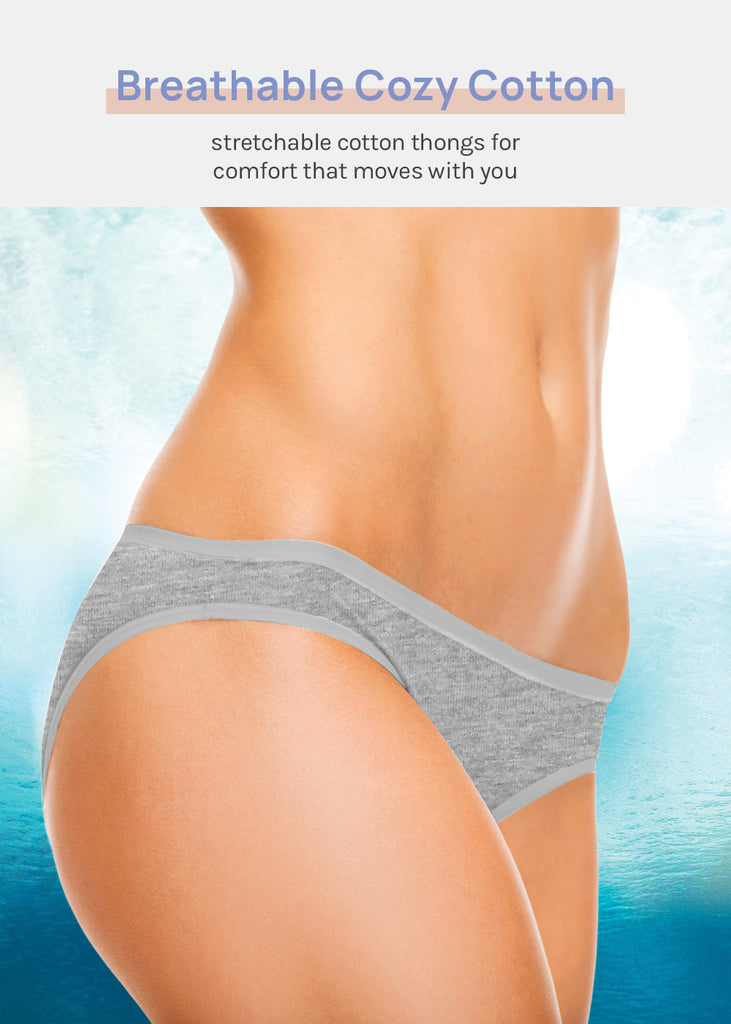 Her. Cotton Stretch Thong - Grey – Shop Miss A