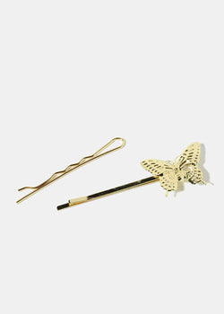 4-Piece Butterfly Hairpins Gold HAIR - Shop Miss A