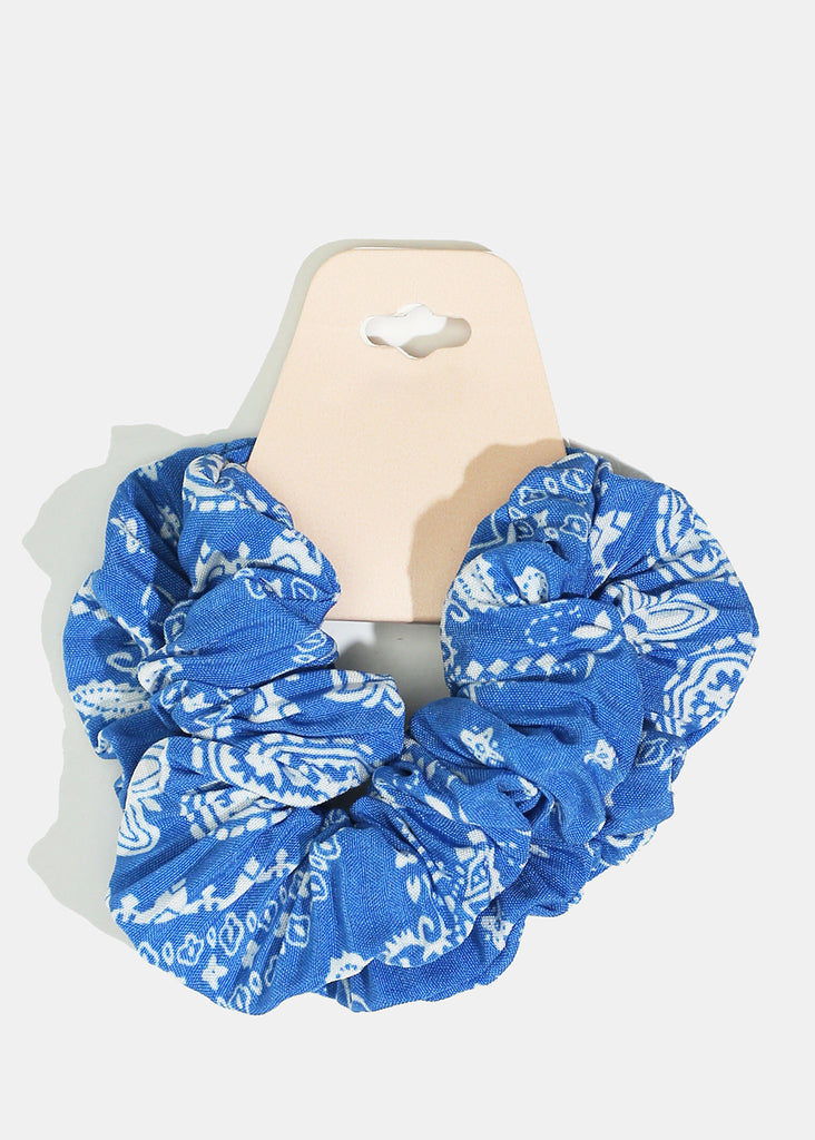 2-Piece Flower Print Scrunchies Blue HAIR - Shop Miss A