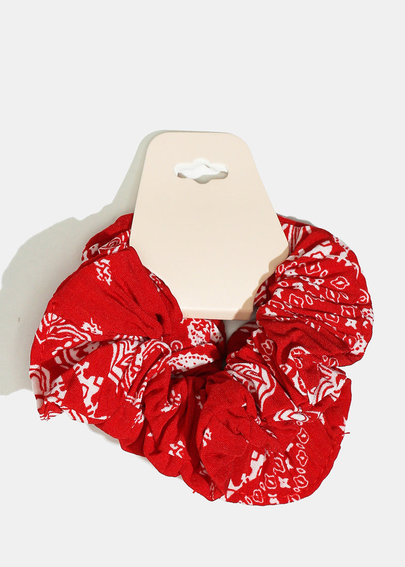 2-Piece Flower Print Scrunchies Red HAIR - Shop Miss A