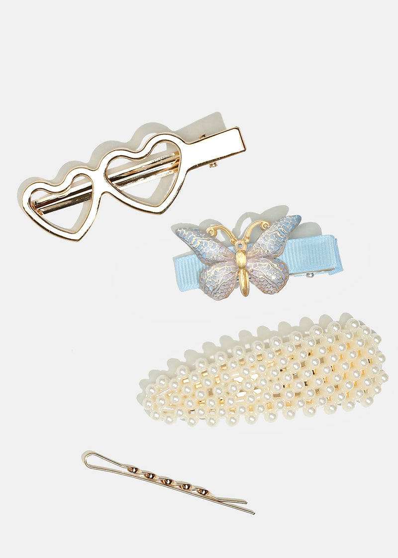 4-Piece Butterfly & Pearl Hairpins  HAIR - Shop Miss A