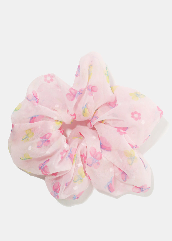 Large Flower Mesh Scrunchie Pink HAIR - Shop Miss A