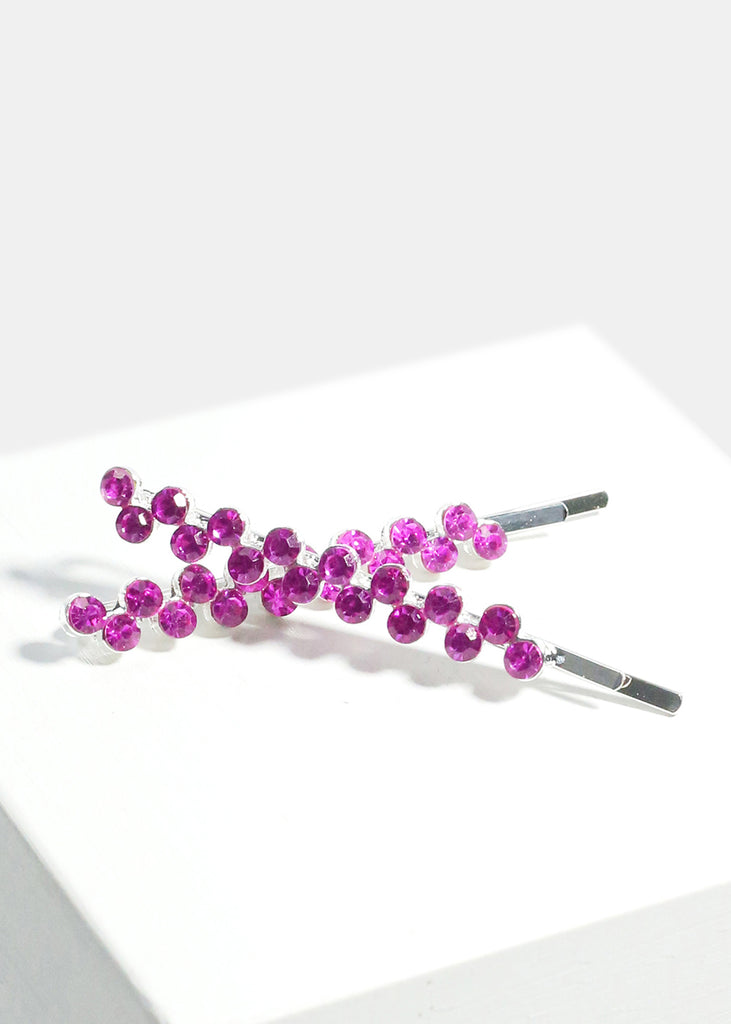 2-Piece Rhinestone-Studded Hair Pins Purple HAIR - Shop Miss A