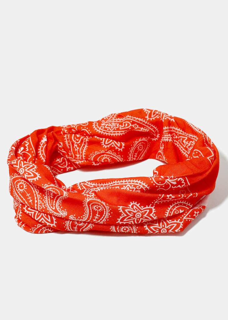 Paisley Print Face Covering Gaiter Red SALE - Shop Miss A