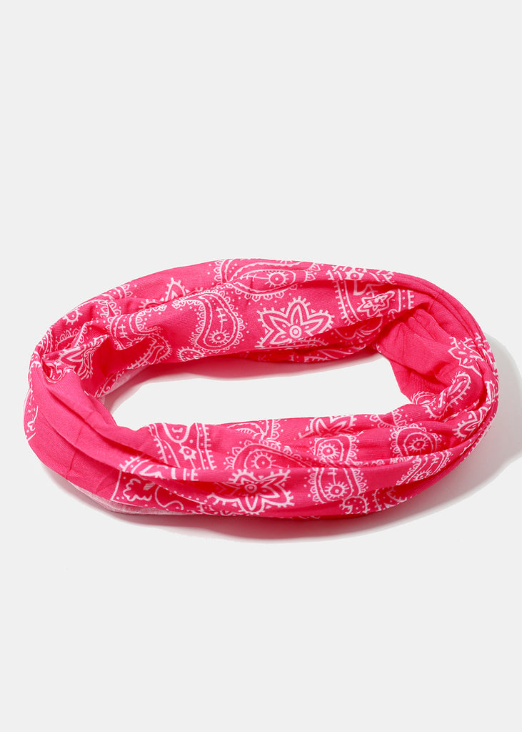 Paisley Print Face Covering Gaiter Pink SALE - Shop Miss A