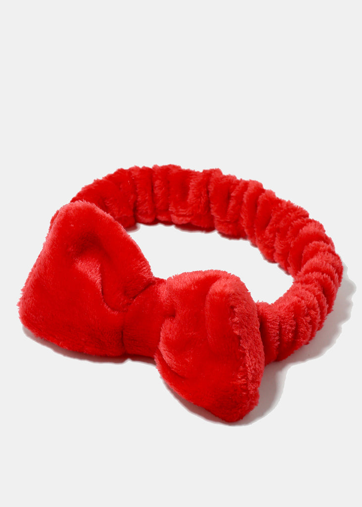 Fuzzy Bow Spa Headband Red HAIR - Shop Miss A