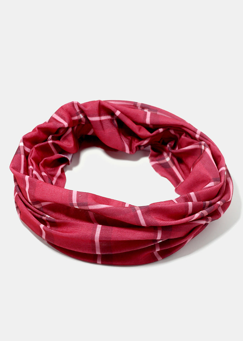 Plaided Multi Use Scarf Pink ACCESSORIES - Shop Miss A