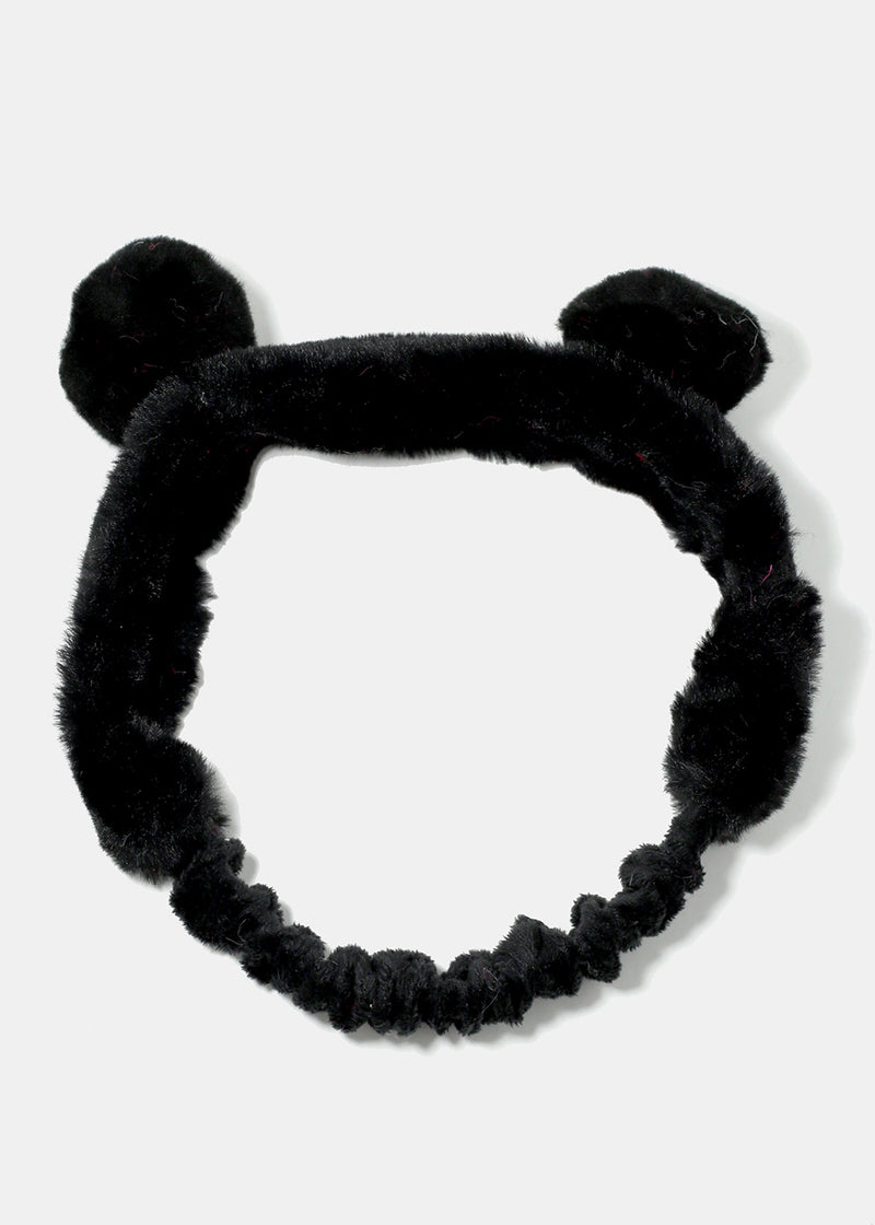 PomPom Ear Headband Black HAIR - Shop Miss A