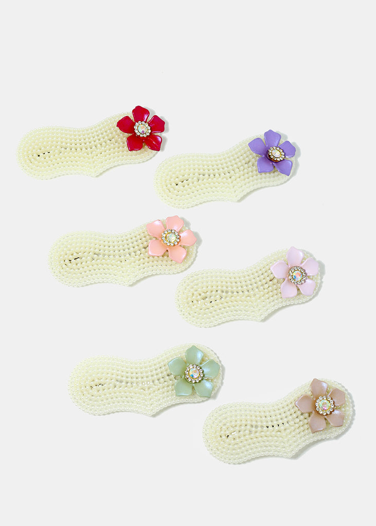 2-Piece Pearl-Studded Flower Hair Pins  SALE - Shop Miss A