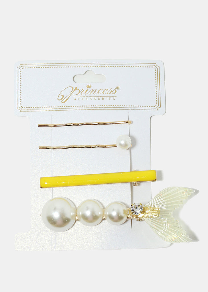 4-Piece Pearl Fishtail Hairpins Yellow HAIR - Shop Miss A