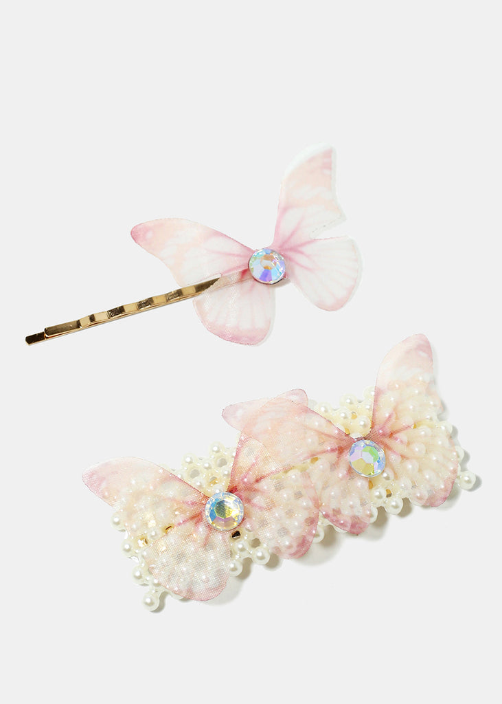 2-Piece Butterfly & Pearl-Studded Hairpins  HAIR - Shop Miss A