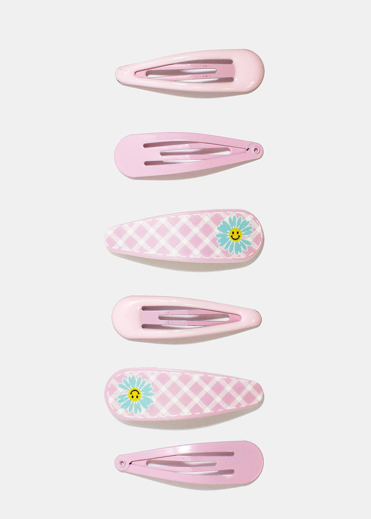 6-piece Happy Flower Snap Clips Pink HAIR - Shop Miss A