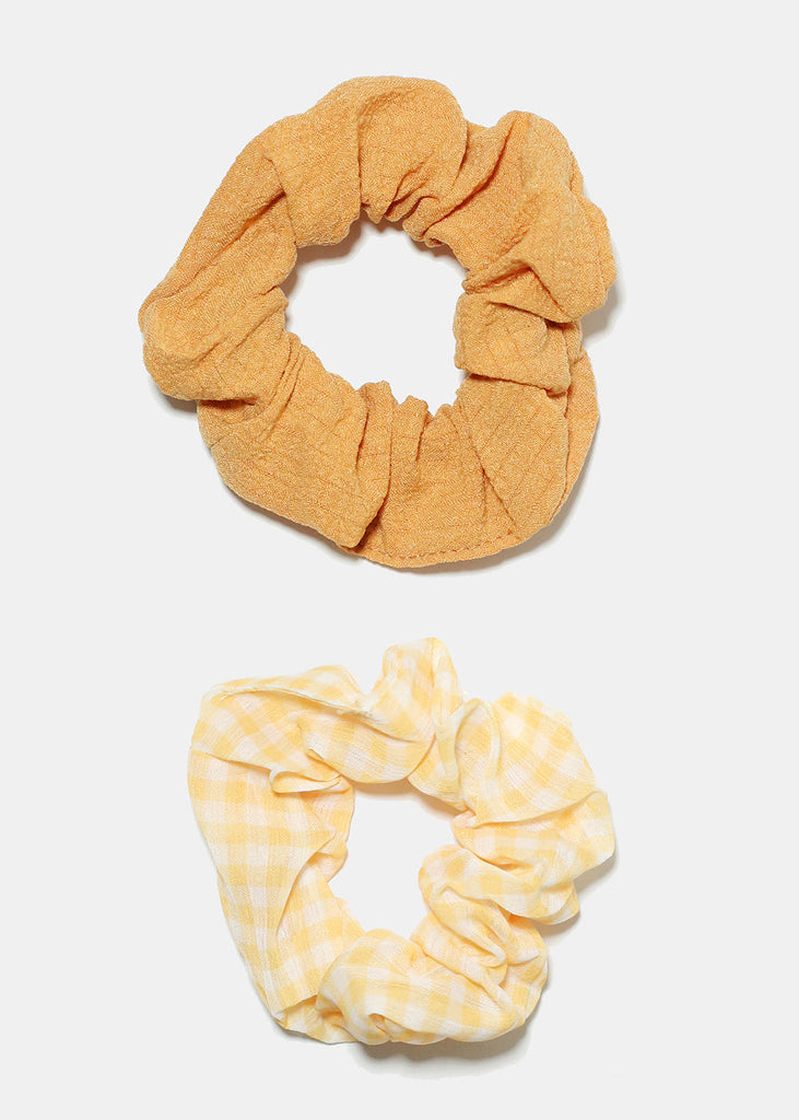 2 Piece Printed Scrunchie Set Orange HAIR - Shop Miss A
