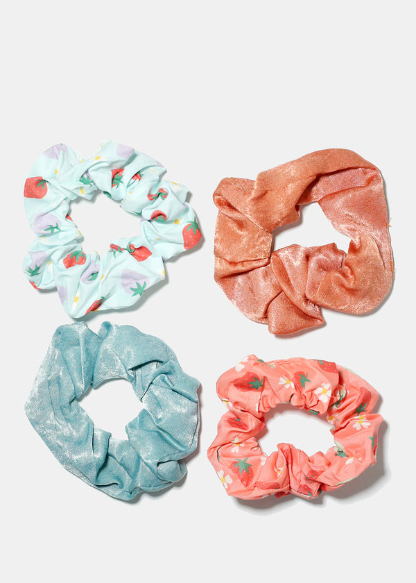 Piece Fruit & Flower Print Scrunchie Set  HAIR - Shop Miss A