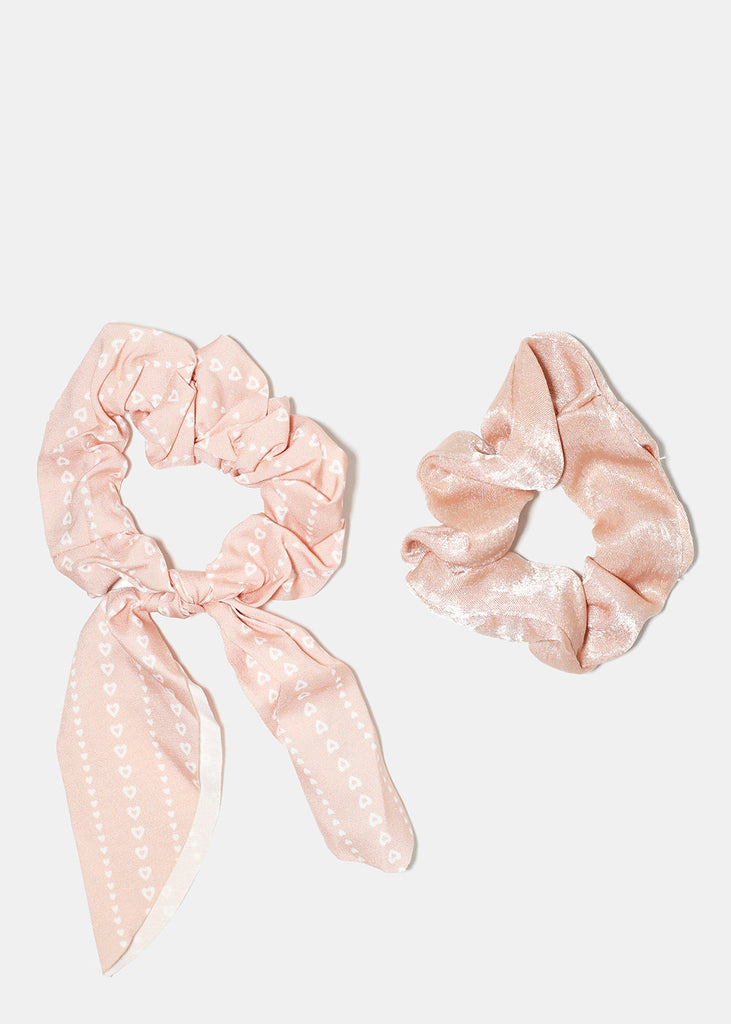2 Piece Scarf Scrunchie Sets Pink HAIR - Shop Miss A