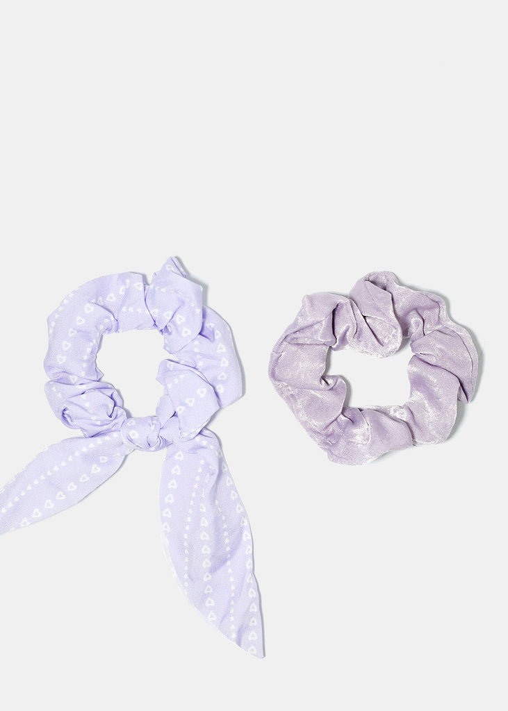 2 Piece Scarf Scrunchie Sets Purple HAIR - Shop Miss A