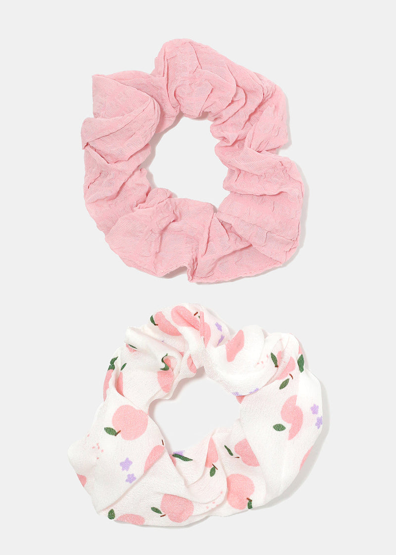 2 Piece Pretty Pink Scrunchies Peaches HAIR - Shop Miss A