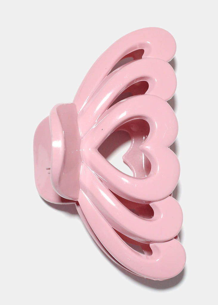 Heart Design Claw Clip Pink HAIR - Shop Miss A