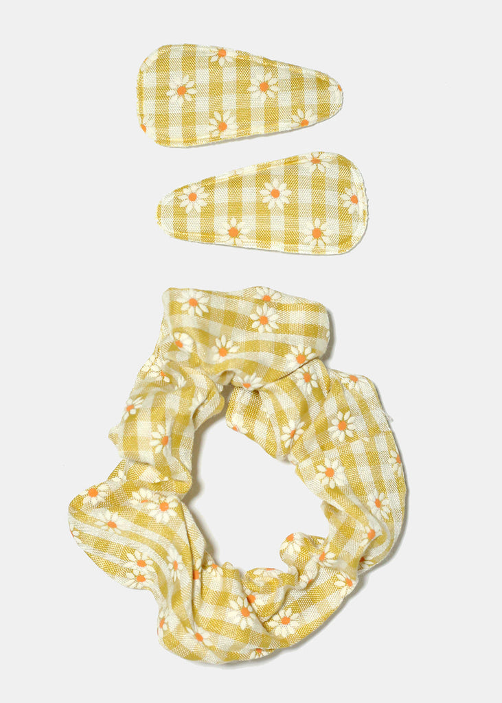 3 Piece Clips & Scrunchie Set Yellow HAIR - Shop Miss A