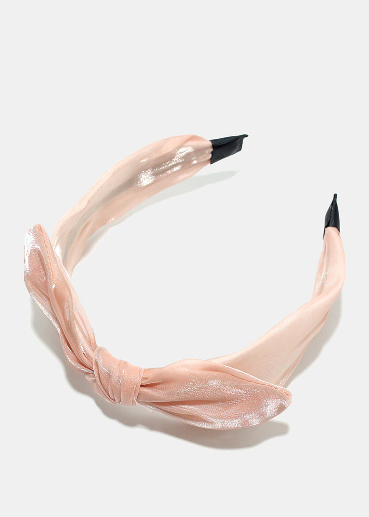 Shimmery Bow Headband Pink HAIR - Shop Miss A