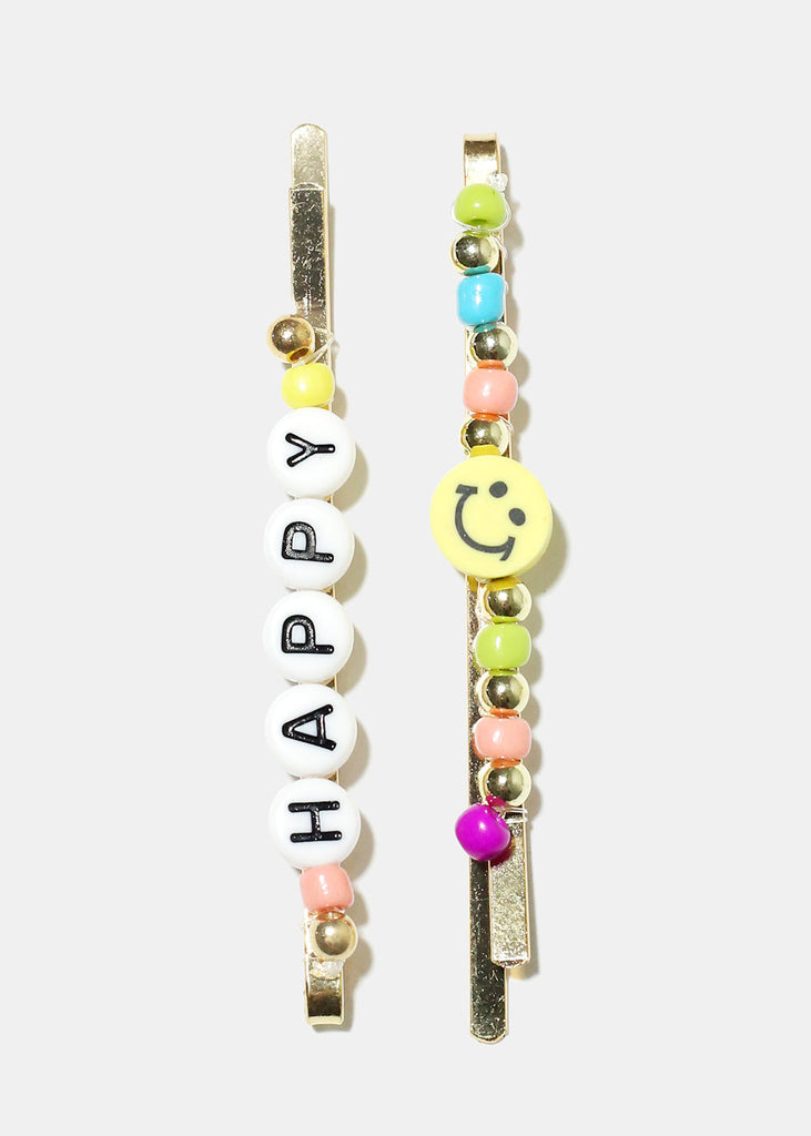 Smiley & "HAPPY" Hair Pin Set  HAIR - Shop Miss A