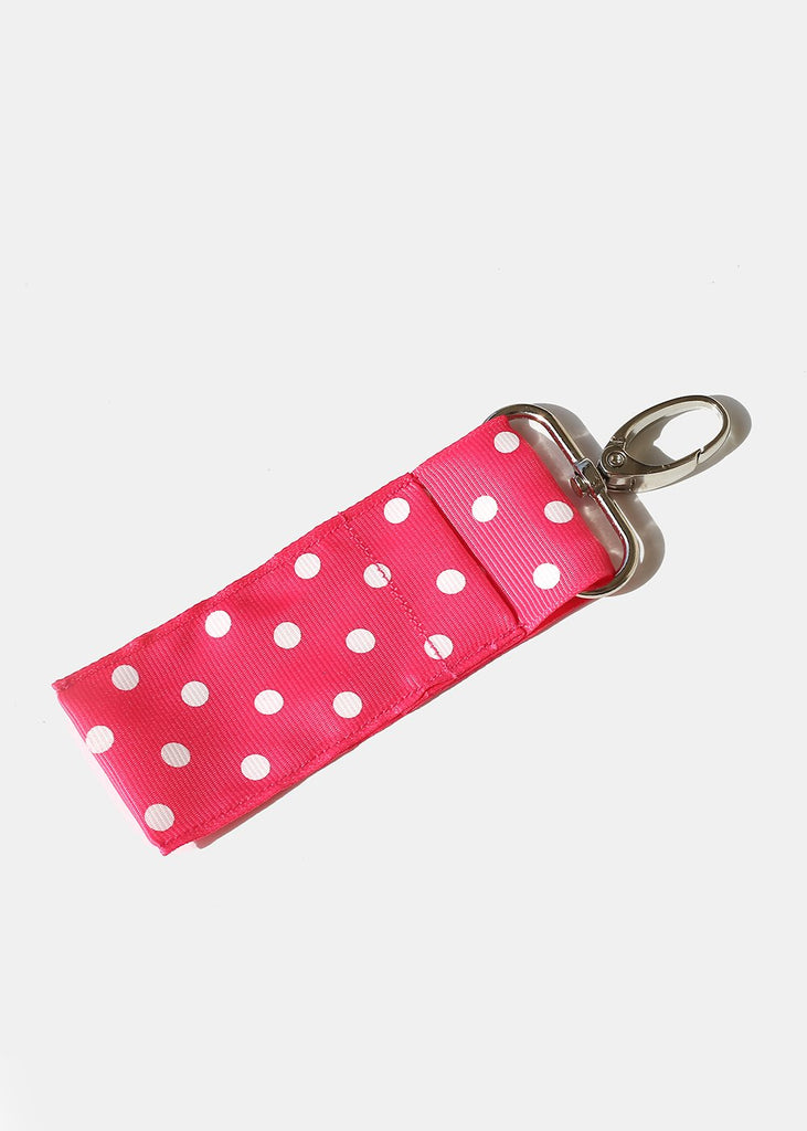 Official Key Items Lipgloss Holder Keychain Pink with White Dots COSMETICS - Shop Miss A