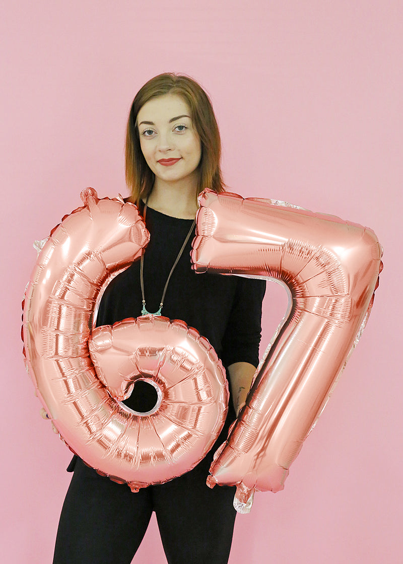 Official Key Items Party Balloons- Rose Gold Numbers  LIFE - Shop Miss A
