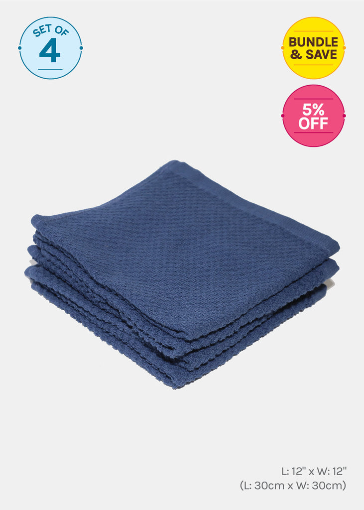 100% Cotton Washcloth Towel Navy Blue (Value 4 Pack) LIFE - Shop Miss A