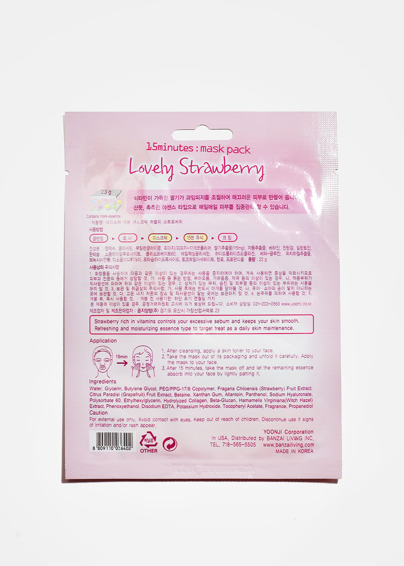 15 Minute Facial Mask - Lovely Strawberry  COSMETICS - Shop Miss A