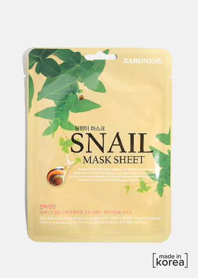 Baroness Sheet Mask- Snail  Skincare - Shop Miss A
