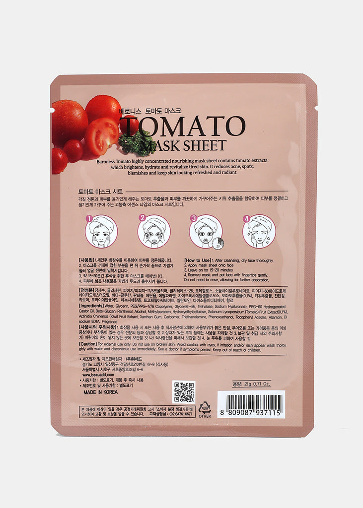 Baroness Sheet Mask- Tomato  Skincare - Shop Miss A