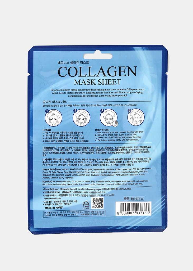 Baroness Sheet Mask- Collagen  Skincare - Shop Miss A