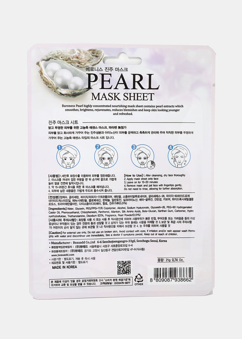 Baroness Sheet Mask- Pearl  COSMETICS - Shop Miss A