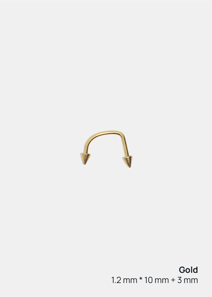 Miss A Body Jewelry - Spiked C-Shaped Barbell Monroe Gold JEWELRY - Shop Miss A