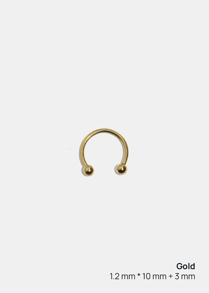 Miss A Body Jewelry - Horseshoe Hoop Earring Gold (1.2 mm * 10 mm + 3 mm) JEWELRY - Shop Miss A