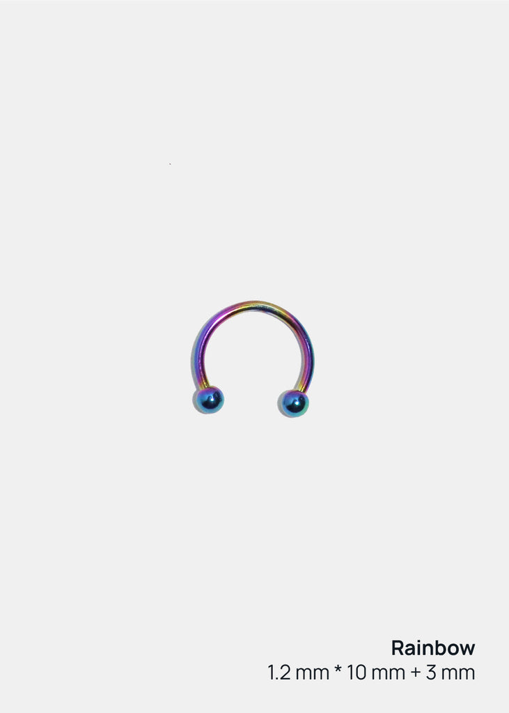 Miss A Body Jewelry - Horseshoe Hoop Earring Rainbow (1.2 mm * 10 mm + 3 mm) JEWELRY - Shop Miss A