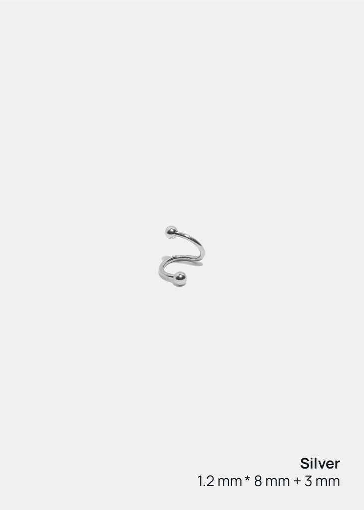 Miss A Body Jewelry - Spiral Ball Hoop Earring Silver JEWELRY - Shop Miss A