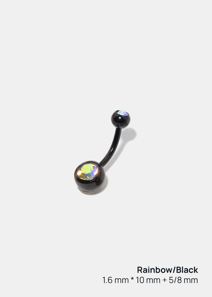 Miss A Body Jewelry - Dangle Belly Button Ring Rainbow/Black JEWELRY - Shop Miss A