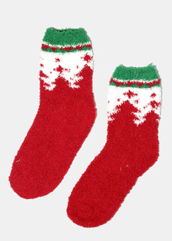 Fuzzy Christmas Tree Crew Socks  ACCESSORIES - Shop Miss A