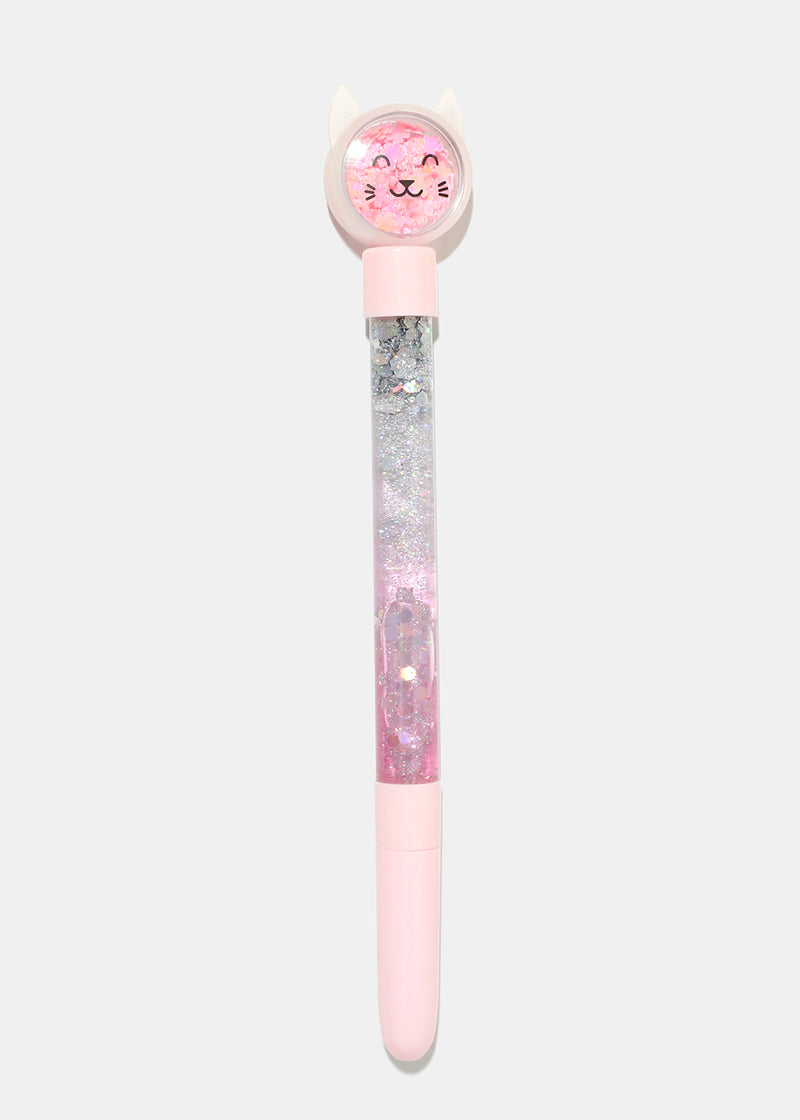 Winter Cat Snow Globe Pen Pink ACCESSORIES - Shop Miss A