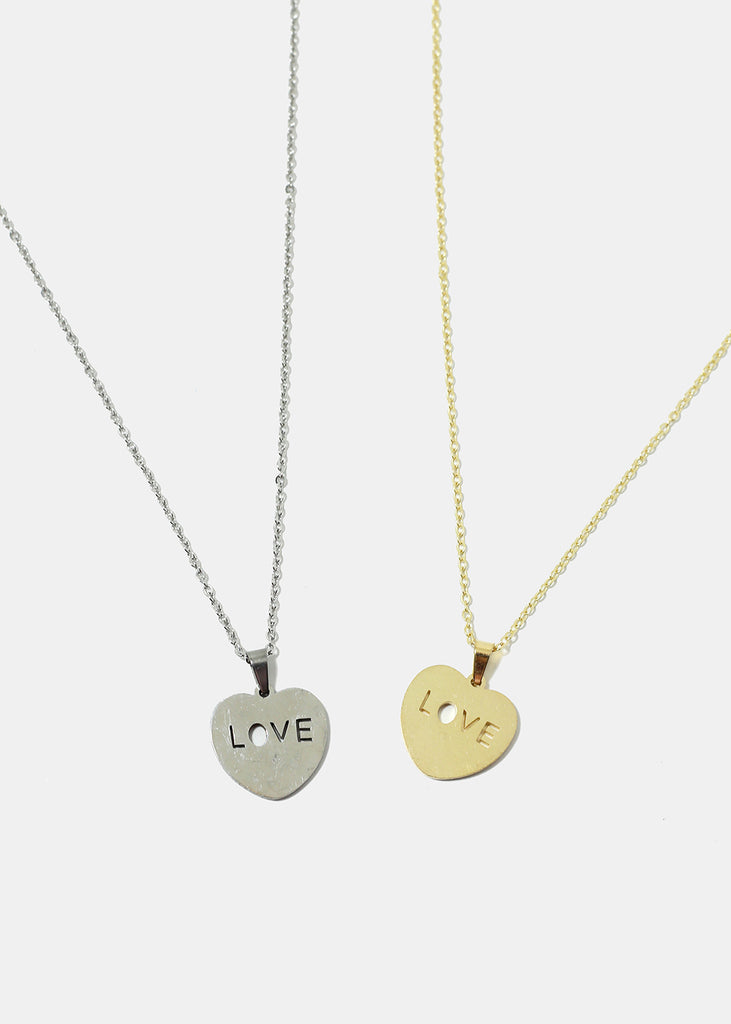 "LOVE" in Heart Necklace & Earring Set  JEWELRY - Shop Miss A