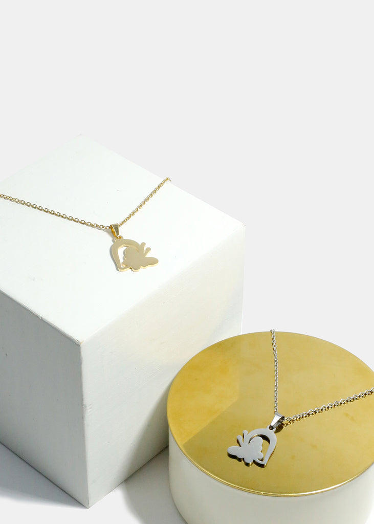 Butterfly & Half Heart Necklace  JEWELRY - Shop Miss A