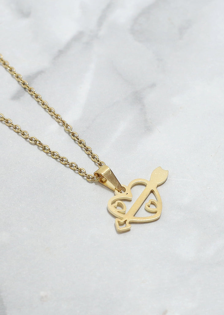 Heart & Arrow Necklace Gold JEWELRY - Shop Miss A