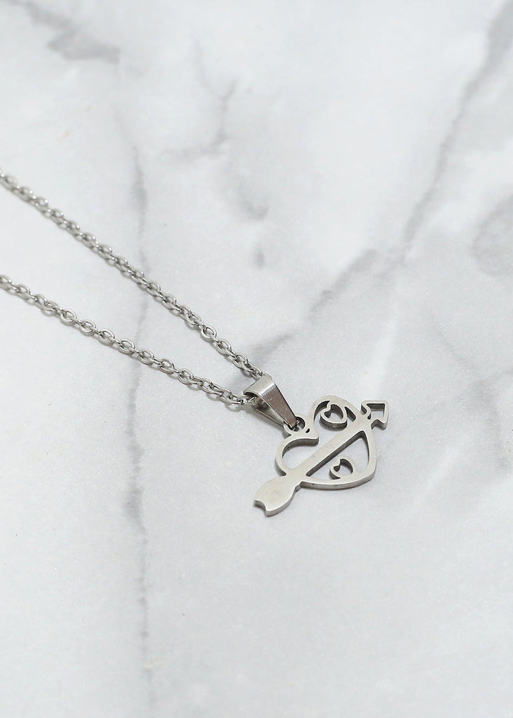 Heart & Arrow Necklace Silver JEWELRY - Shop Miss A