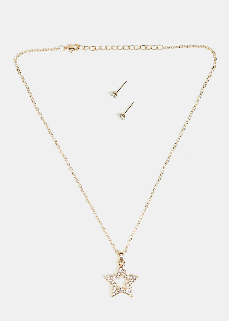 Rhinestone Star Necklace & Earring Set  JEWELRY - Shop Miss A